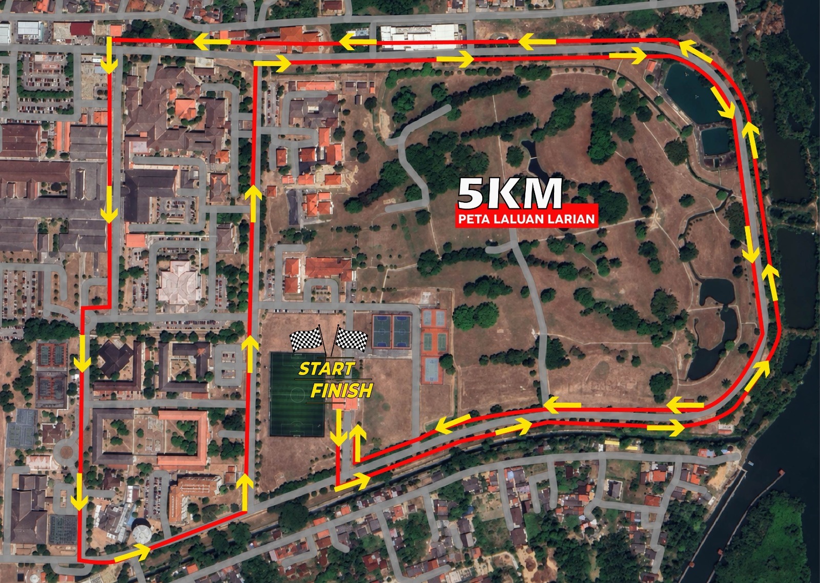 Peta trek larian 5KM Larian Amal HPUSM 2026